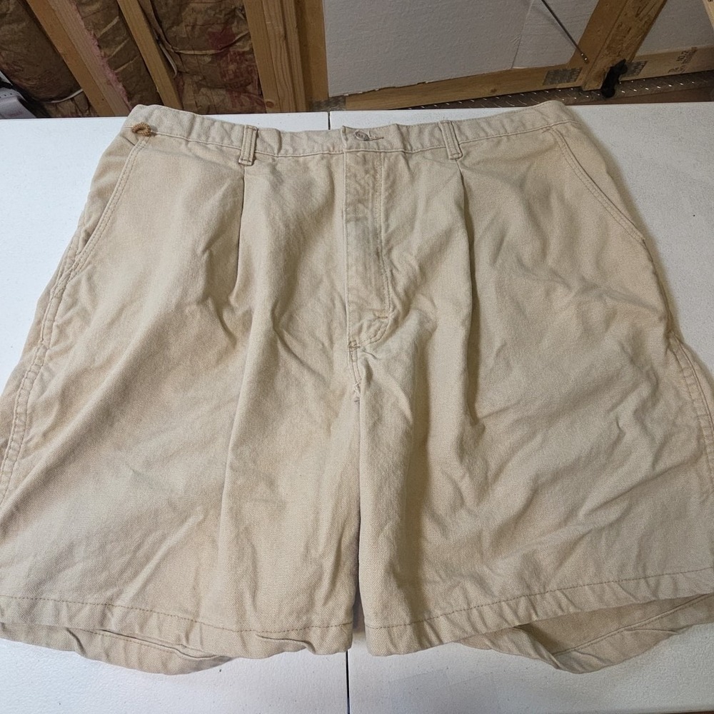 Vintage Wrangler Rugged Wear Khaki Shorts Mens 38‎ USA  Canvas Workwear Tag 42